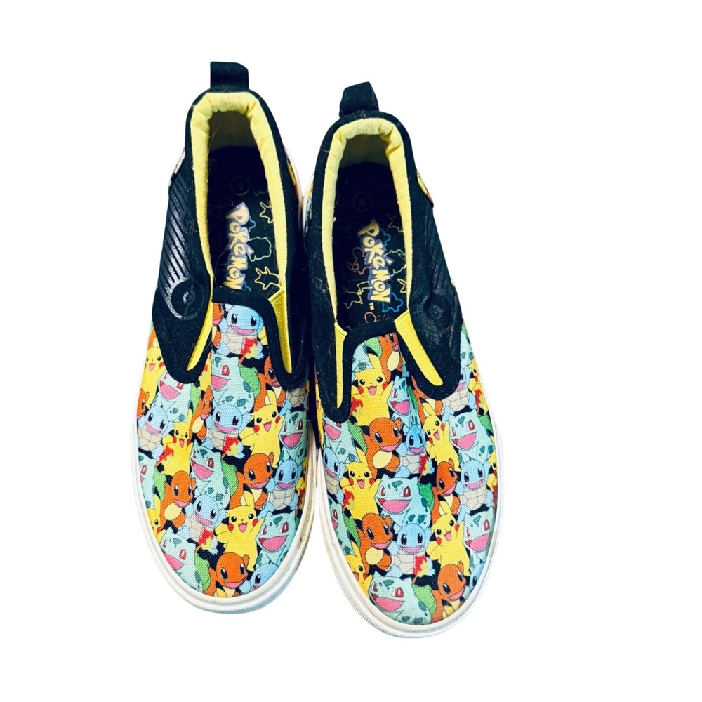 Ground Up Size 4 Youth Kids Pokémon Slip On Canvas Sneakers Shoes Pikachu